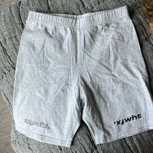 White fox cotton biker shorts